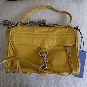 Rebecca Minkoff Mini Mac Clutch / Mustard yellow